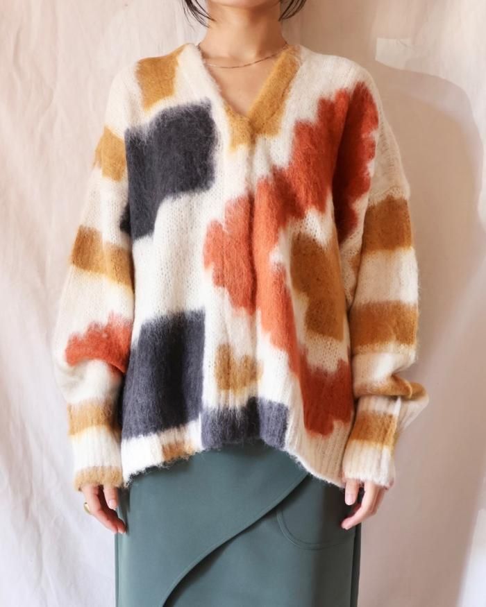 Mame Kurogouchi：Origami Dyed Suri Alpaca Wool Knitted Cardigan