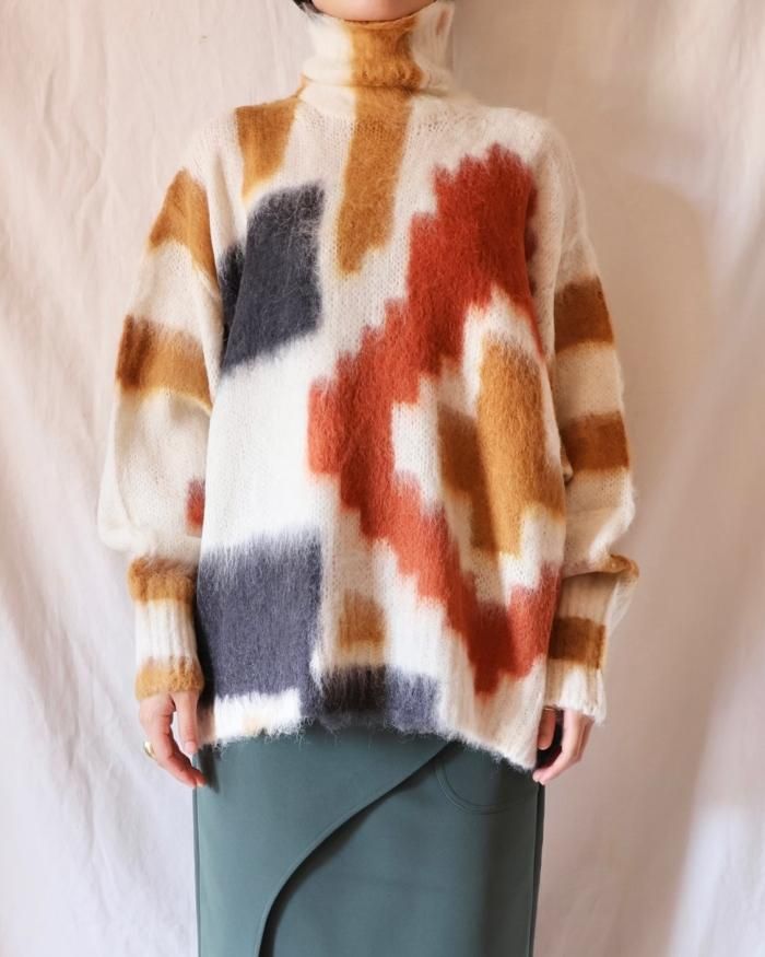 Mame Kurogouchi:Origami Dyed Suri Alpaca Wool Knitted Mame Kurogouchi:Origami Dyed Suri Alpaca Wool Knitted