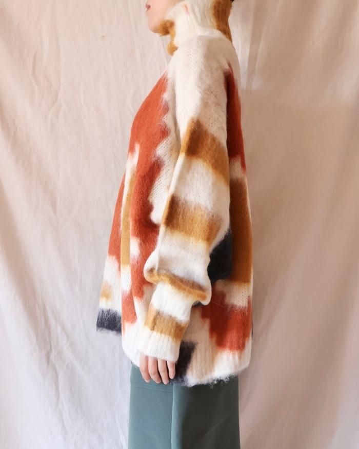 Mame Kurogouchi:Origami Dyed Suri Alpaca Wool Knitted Mame Kurogouchi:Origami Dyed Suri Alpaca Wool Knitted