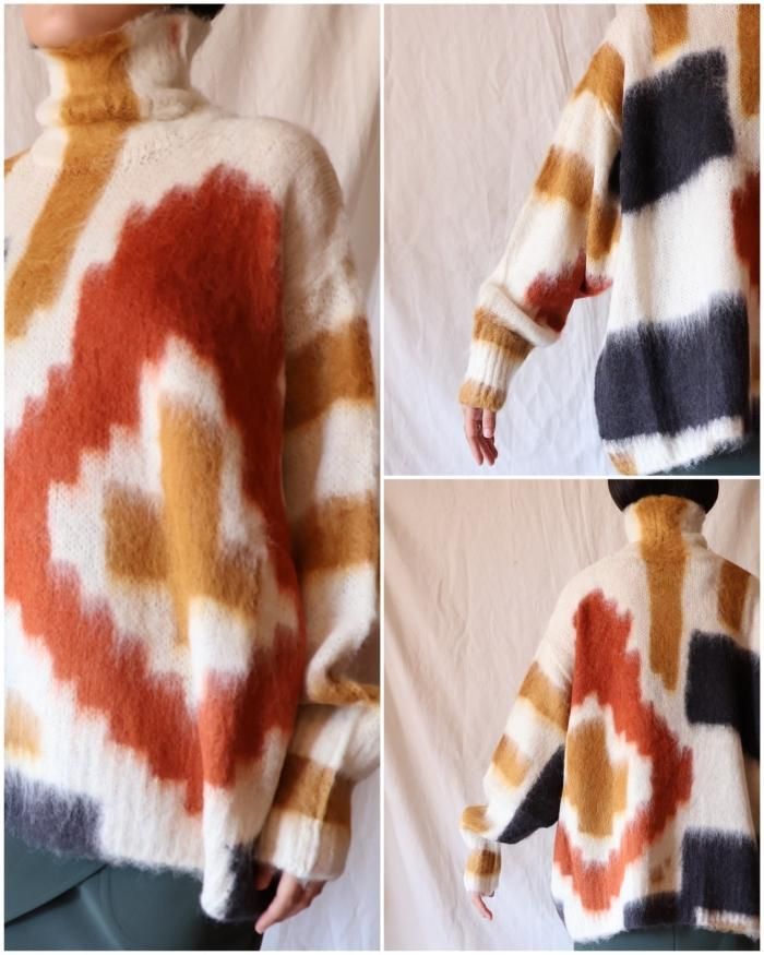 Mame Kurogouchi:Origami Dyed Suri Alpaca Wool Knitted Mame Kurogouchi:Origami Dyed Suri Alpaca Wool Knitted
