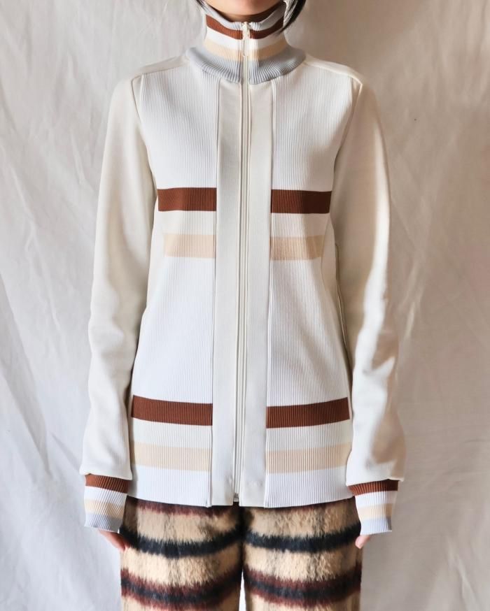 FUMIKA UCHIDA： STRIPED RIB TRACK JACKET - IVORY - ORANN
