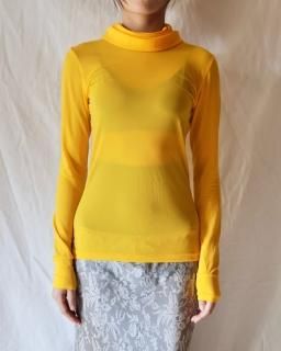 FUMIKA UCHIDANYLON RIBBED NECK HOODED TOP - YELLOW