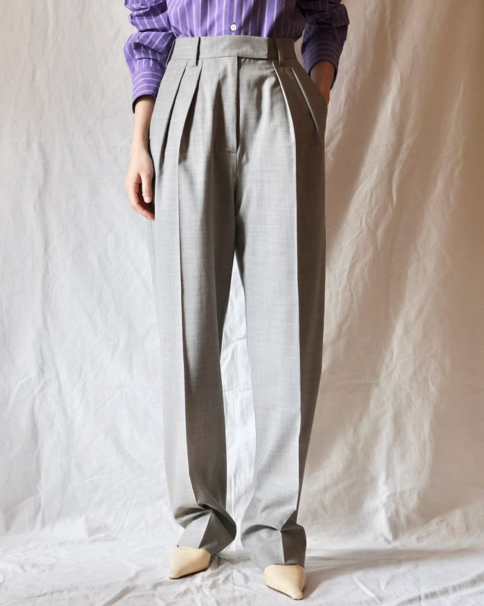 Ernie Palo：STRETCH WOOL SLACKS - GRAY - ORANN ONLINE SHOP