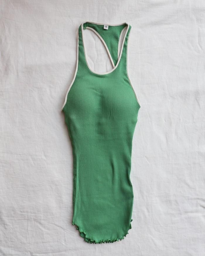 HAKUJI Twist Cotton Bra Tank Green トップス