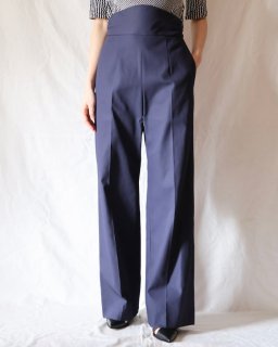 Mame KurogouchiBack String Cotton Flare Trousers - NAVY