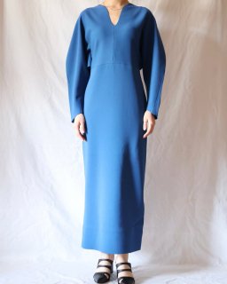Mame KurogouchiMilano Ribbed Deep V-Neck Dress - BLUE