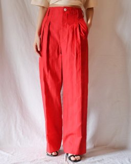pelleq JACQUARD DOUBLE TUCK TROUSERS - RED