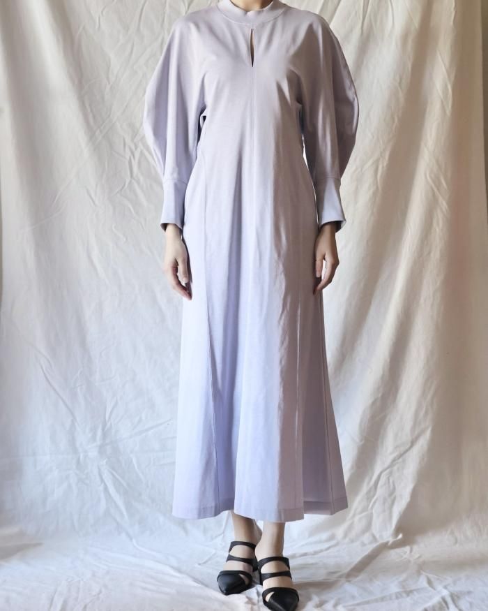 Mame Kurogouchi:Cotton Jersey Dress - PURPLE - ORANN ONLINE Mame Kurogouchi:Cotton Jersey Dress - PURPLE - ORANN ONLINE