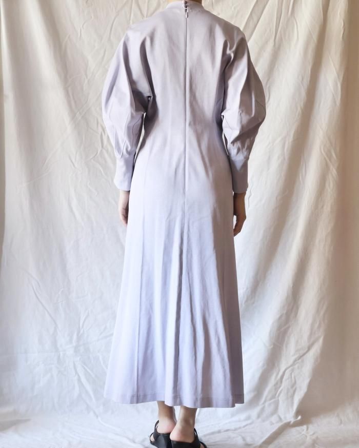 Mame Kurogouchi:Cotton Jersey Dress - PURPLE - ORANN ONLINE Mame Kurogouchi:Cotton Jersey Dress - PURPLE - ORANN ONLINE