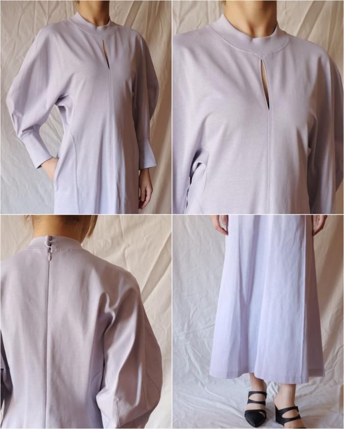 Mame Kurogouchi:Cotton Jersey Dress - PURPLE - ORANN ONLINE Mame Kurogouchi:Cotton Jersey Dress - PURPLE - ORANN ONLINE