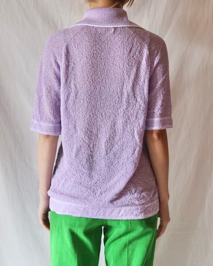 FUMIKA UCHIDA： KNITTED POLO - PURPLE - ORANN ONLINE SHOP