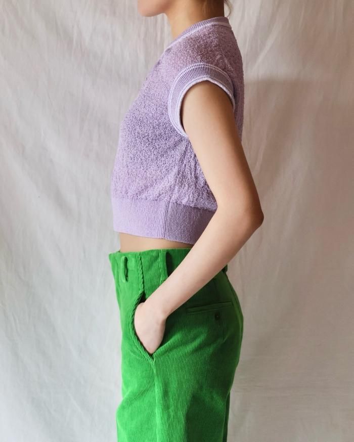 FUMIKA UCHIDA: KNITTED VEST - PURPLE - ORANN ONLINE SHOP FUMIKA UCHIDA: KNITTED VEST - PURPLE - ORANN ONLINE SHOP