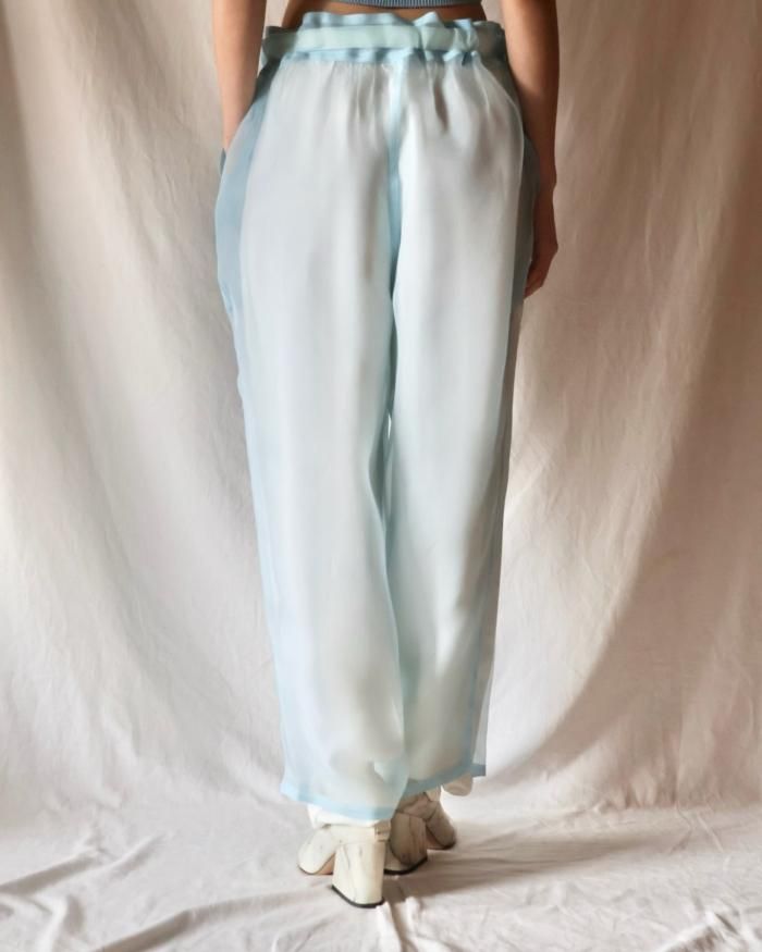 FUMIKA UCHIDA: ORGANZA OVER PANTS - SAX - ORANN ONLINE SHOP FUMIKA UCHIDA: ORGANZA OVER PANTS - SAX - ORANN ONLINE SHOP