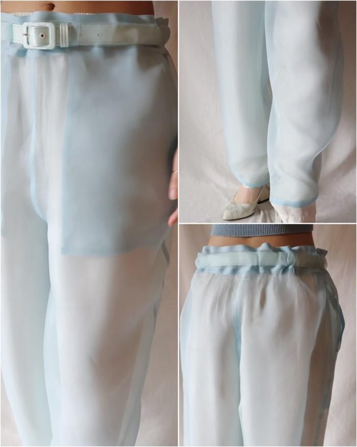 FUMIKA UCHIDA: ORGANZA OVER PANTS - SAX - ORANN ONLINE SHOP FUMIKA UCHIDA: ORGANZA OVER PANTS - SAX - ORANN ONLINE SHOP