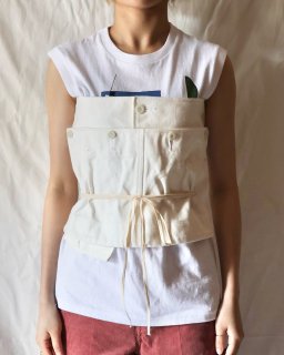 FUMIKA UCHIDACANVAS LACE UP BUSTIER - OFFWHITE