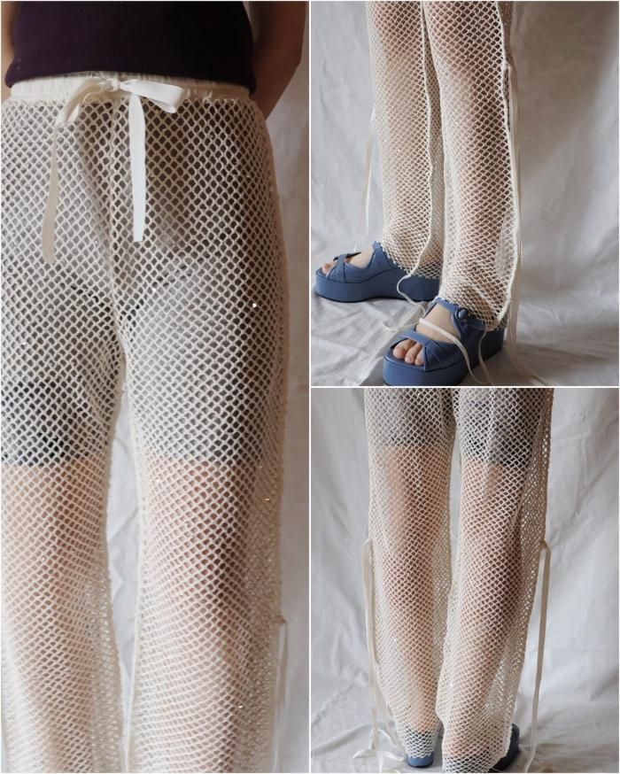 Midorikawa:SEQUIN MESH PANTS - IVORY - ORANN ONLINE SHOP Midorikawa:SEQUIN MESH PANTS - IVORY - ORANN ONLINE SHOP