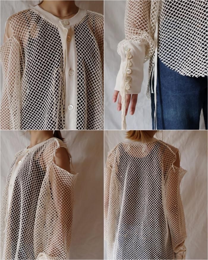 Midorikawa：SEQUIN MESH SHIRT - IVORY - ORANN ONLINE SHOP