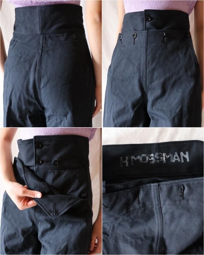 FUMIKA UCHIDA： CANVAS HIGH WAIST SAILOR PANTS - BLACK - ORANN
