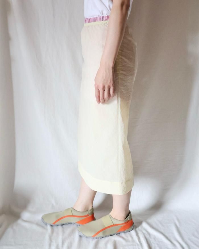 FUMIKA UCHIDA: STRETCH TAFFETA PETTICOAT - EGG - ORANN FUMIKA UCHIDA: STRETCH TAFFETA PETTICOAT - EGG - ORANN
