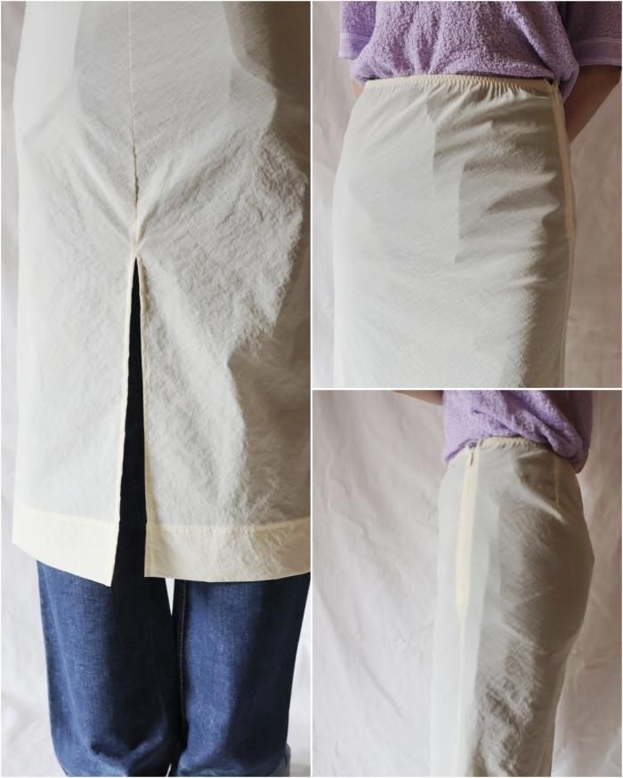 FUMIKA UCHIDA: STRETCH TAFFETA PETTICOAT - EGG - ORANN FUMIKA UCHIDA: STRETCH TAFFETA PETTICOAT - EGG - ORANN