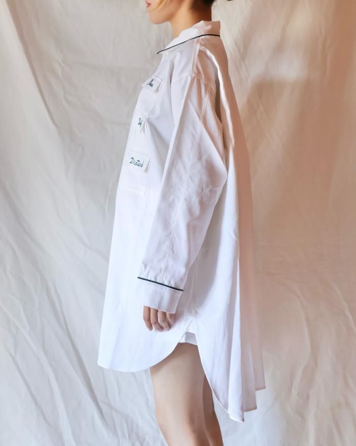 FUMIKA UCHIDA: PAJAMA SET - WHITE/GREEN - ORANN ONLINE SHOP FUMIKA UCHIDA: PAJAMA SET - WHITE/GREEN - ORANN ONLINE SHOP