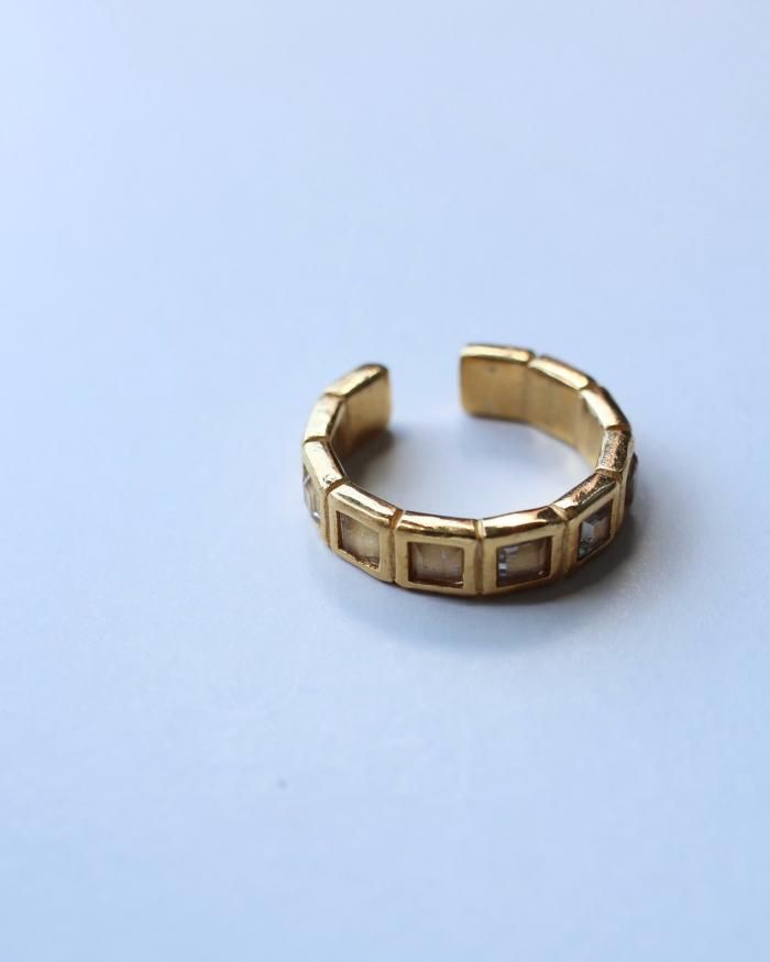 R.ALAGAN:SMALL TILE RING - GOLD - ORANN ONLINE SHOP R.ALAGAN:SMALL TILE RING - GOLD - ORANN ONLINE SHOP