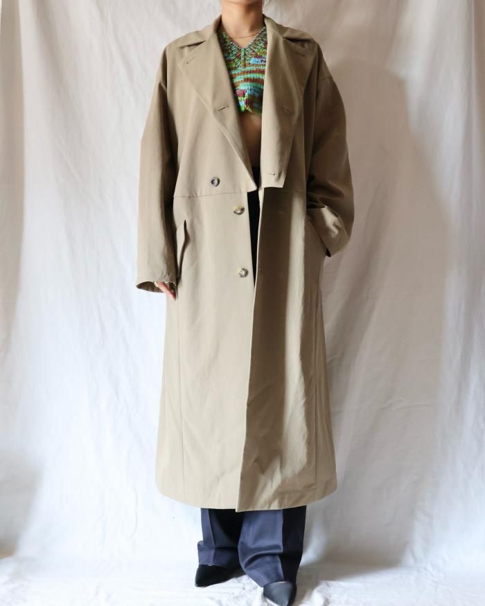 JUN MIKAMI:RECYCLE POLYESTELE DOUBLE COAT - BEIGE - ORANN JUN MIKAMI:RECYCLE POLYESTELE DOUBLE COAT - BEIGE - ORANN