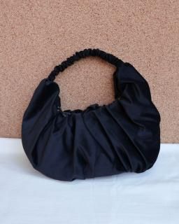 JW ANDERSONRAFFLE SHOPPER VELVET SHOULDER BAG - BLACK