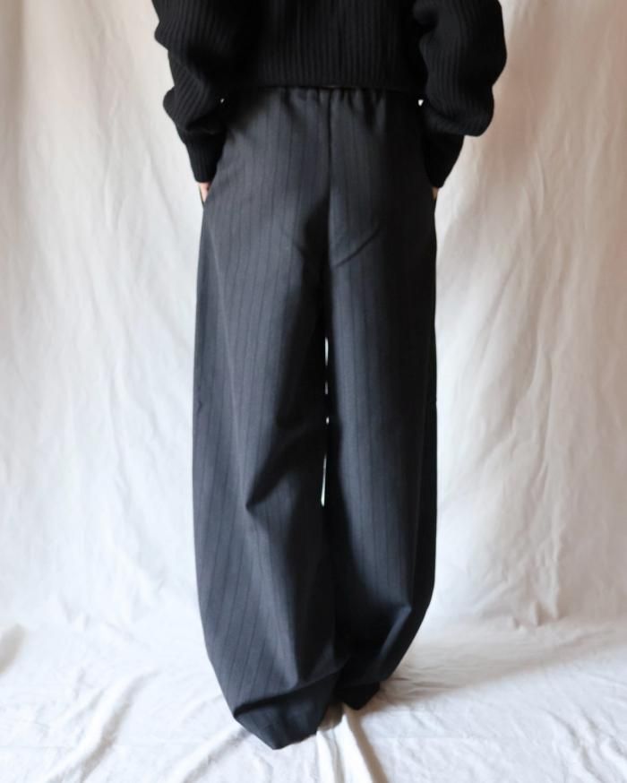 Cristaseya:MAXI LARGE PANTS - BLACK&GREY PINSTRIPES - ORANN Cristaseya:MAXI LARGE PANTS - BLACK&GREY PINSTRIPES - ORANN