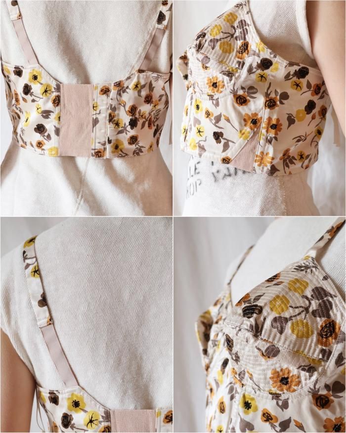 FUMIKA UCHIDA: FLOWER PRINTED BUSTIER - ECRU - ORANN ONLINE FUMIKA UCHIDA: FLOWER PRINTED BUSTIER - ECRU - ORANN ONLINE