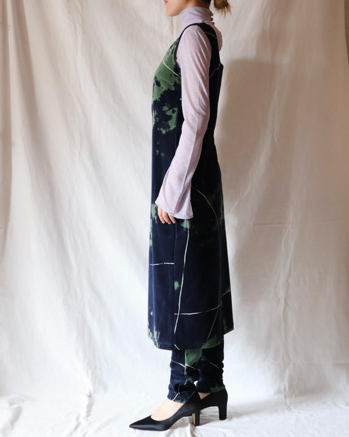 Mame Kurogouchi:Velour Jersey Square Neck Sleeveless Dress Mame Kurogouchi:Velour Jersey Square Neck Sleeveless Dress