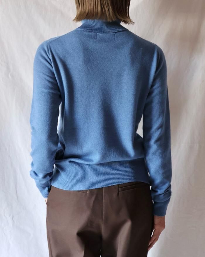 Ernie Palo:SILK CASHMERE TURTLE NECK KNIT - SAX - ORANN Ernie Palo:SILK CASHMERE TURTLE NECK KNIT - SAX - ORANN