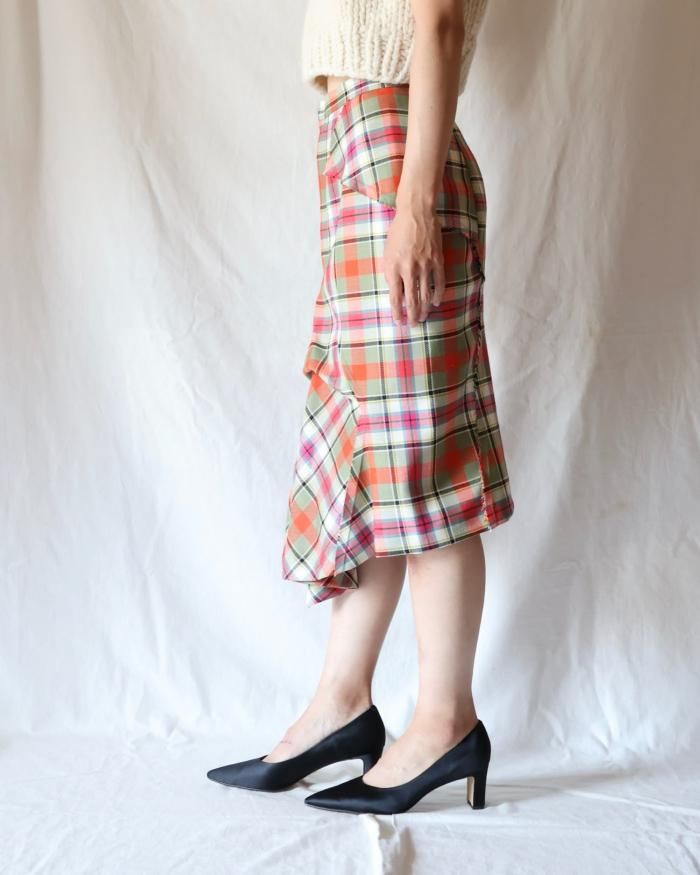 FUMIKA UCHIDA: TARTAN PLAID HOBBLE SKIRT - PLAID IVORY FUMIKA UCHIDA: TARTAN PLAID HOBBLE SKIRT - PLAID IVORY