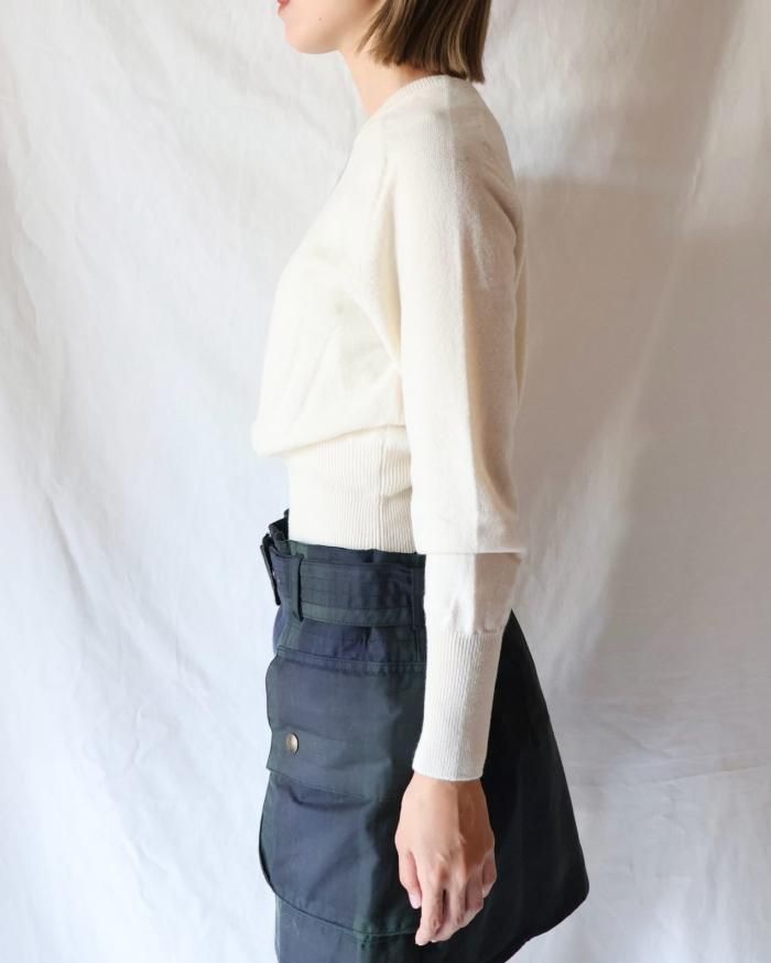 FUMIKA UCHIDA: CASHMERE ARGYLE SWEATER - IVORY - ORANN FUMIKA UCHIDA: CASHMERE ARGYLE SWEATER - IVORY - ORANN