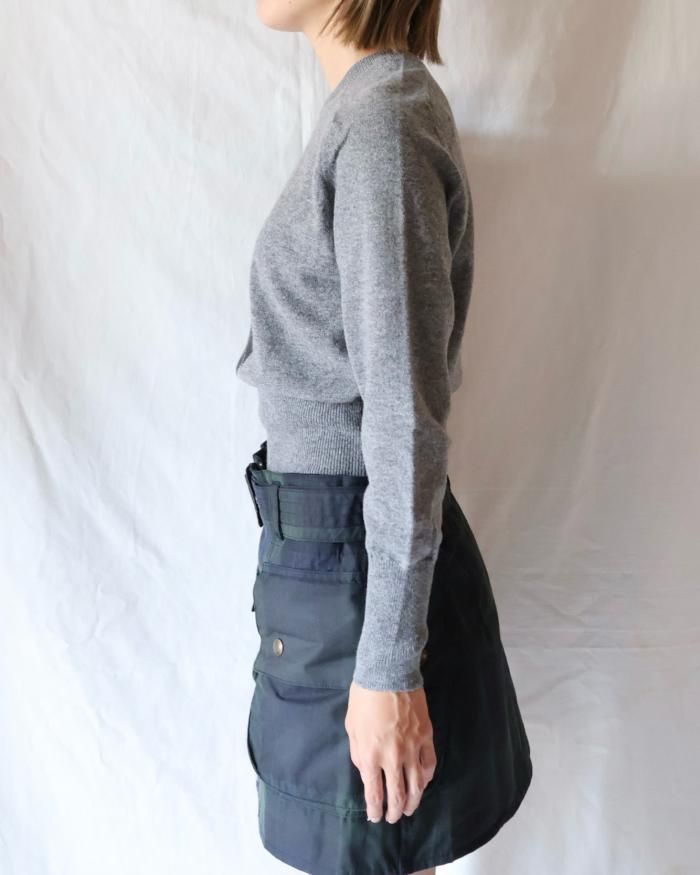 FUMIKA UCHIDA: CASHMERE ARGYLE SWEATER - GREY - ORANN FUMIKA UCHIDA: CASHMERE ARGYLE SWEATER - GREY - ORANN