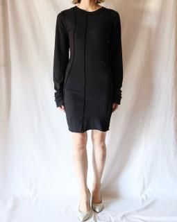 AriesOffset Sheer Super LS Dress - BLACK