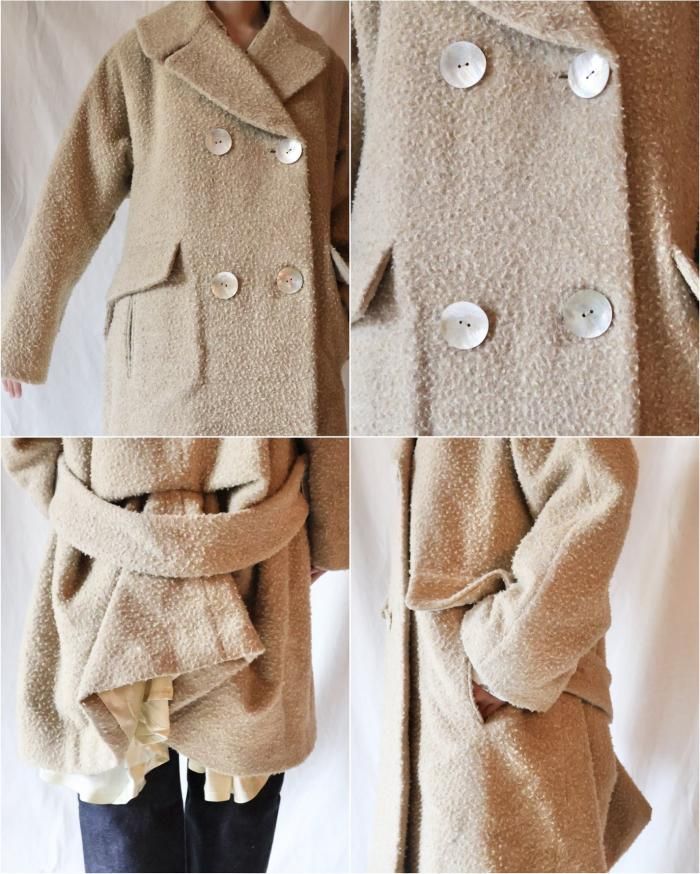 FUMIKA UCHIDA: NAPPING DOUBLE BREASTED COAT - CAMEL - ORANN FUMIKA UCHIDA: NAPPING DOUBLE BREASTED COAT - CAMEL - ORANN