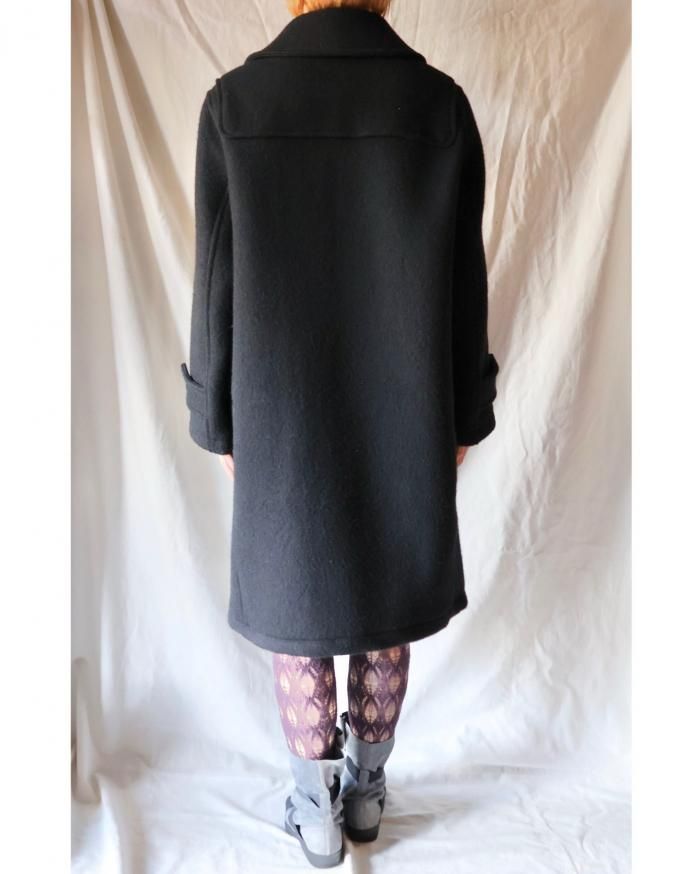 FUMIKA UCHIDA: MELTON DUFFLE COAT - BLACK - ORANN ONLINE SHOP FUMIKA UCHIDA: MELTON DUFFLE COAT - BLACK - ORANN ONLINE SHOP