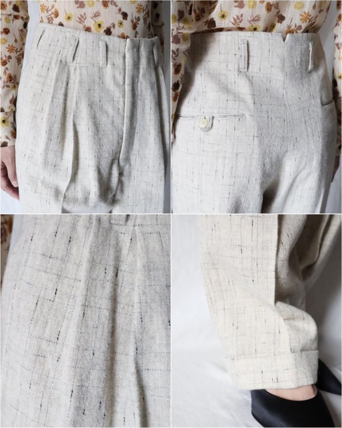 FUMIKA UCHIDA: SPLASHED PATTERN WIDE TAPERED PANTS FUMIKA UCHIDA: SPLASHED PATTERN WIDE TAPERED PANTS