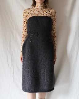 FUMIKA UCHIDAHAND KNITTED BARE DRESS - CHARCOAL