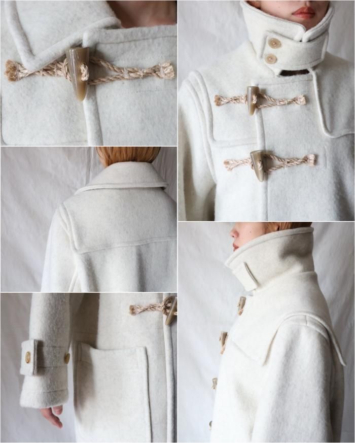 FUMIKA UCHIDA： MELTON DUFFLE COAT - OYSTER - ORANN ONLINE SHOP