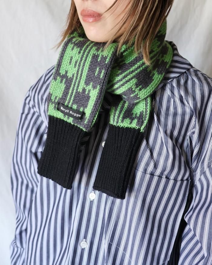 Meryll Rogge:OPIC MINI SCARF - GREEN/BLACK - ORANN ONLINE SHOP Meryll Rogge:OPIC MINI SCARF - GREEN/BLACK - ORANN ONLINE SHOP