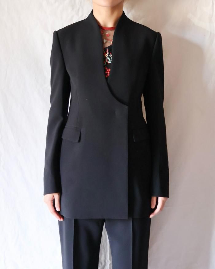 Mame Kurogouchi:Acetate Polyester Collarless Double Mame Kurogouchi:Acetate Polyester Collarless Double