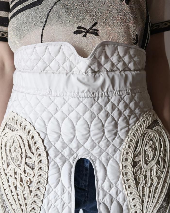 Mame Kurogouchi:Cording Embroidery Quilted Wrapped Skirt Mame Kurogouchi:Cording Embroidery Quilted Wrapped Skirt