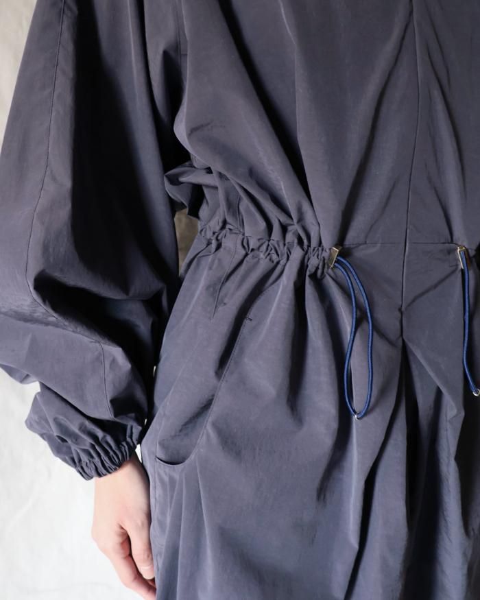 Mame Kurogouchi：Split Yarn Hooded Jump Suit - NAVY - ORANN