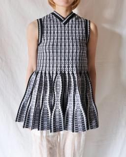 Mame KurogouchiLantern Knitted Volume Top - BLACK