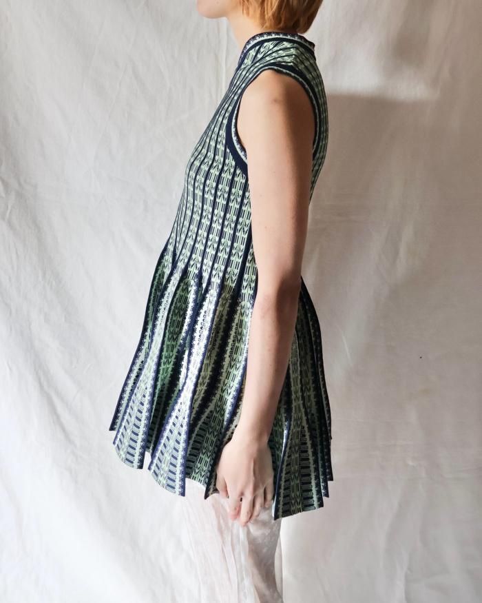 大人気☆【Mame Kurogouchi】Lantern Knitted Volume Dress Lantern Knitted Volume Dress - navy - Mame Kurogouchi