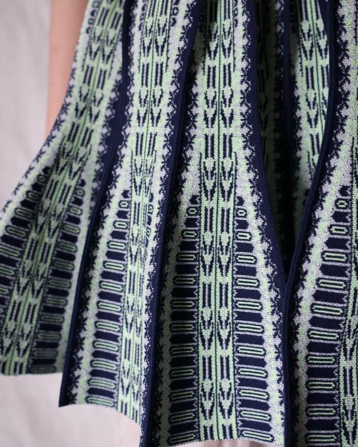 Mame Kurogouchi：Lantern Knitted Volume Top - NAVY - ORANN