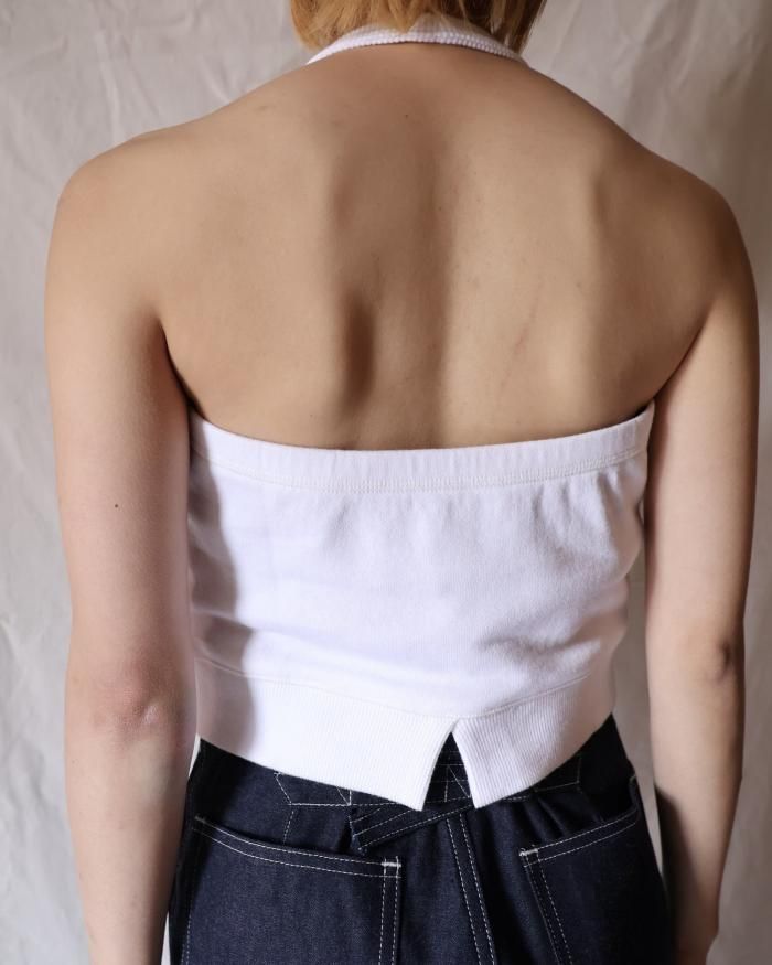 【SALE / 30%OFF】Sweat Holter Neck - Shiro(White) (25SS-26-S) Jun Mikami(ジュンミカミ) JUN MIKAMI：SWEAT HALTER NECK - WHITE - ORANN ONLINE SHOP