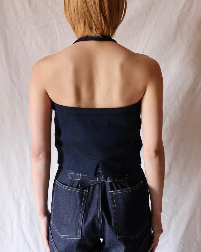 JUN MIKAMI：SWEAT HALTER NECK - NAVY - ORANN ONLINE SHOP